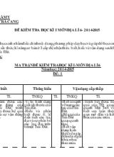 Đề kiểm tra học kì I môn địa lí 6- 2014-2015